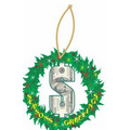 Dollar Sign $100 Wreath Ornament w/ Clear Mirrored Back (12 Square Inch)